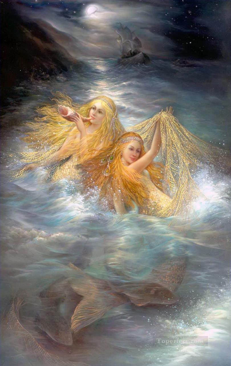 Sirènes fantaisie Peintures à l'huile
